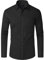 J.VER Schwarzes Hemd Herren Langarm Regular Fit Freizeithemden Bügelfrei Business Hemd Stretch Oberhemden XL