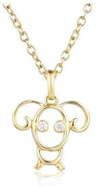 KnSam Real Jewellery Women's Necklace Pendant 18K / 9K, Ram Necklace with Diamond/Moissanite Au750 Gold Statement Necklace Pendant Real Jewellery, 18k (750) yellow gold, Diamond