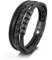 JSNOM Vatertagsgeschenke für Papa Geschenk Armband: Schmuck Geflochten Leder Weihnachten Geburtstagsgeschenk, Lederarmband Papa Geschenk Vatertag (21CM, Schwarz)