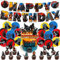 30Pcs Godzilla Geburtstag Party Favor Supplies, Latex Luftballons Geburtstag, Happy Birthday Banner, Cake Topper, Godzilla vs King Kong Dekoration Party Favor Supplies, Kindergeburtstag Party Deko
