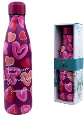 Botella Aislante 500ML, Botella de Agua de Acero Inoxidable Hermética Frio y Calor 12 Horas, Doble Pared Sin BPA, Reutilizable, para Deporte, Gimnasio, Escuela (4, 500ml)