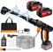 Cordless Pressure Washer,21V 45 Bar/652 PSI Portable Pressure Washer with 2PCS 3.0Ah Battery,6-in-1 Adjustable Nozzle,5m Hose Pressure Cleaner for Car/Floor/Garden Cleaning & Watering