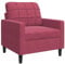 vidaXL Sessel, Relaxsessel Sofa für Wohnzimmer, Loungesessel Polstersessel Metallgestell, Fernsehsessel Ruhesessel Clubsessel, Weinrot Samt