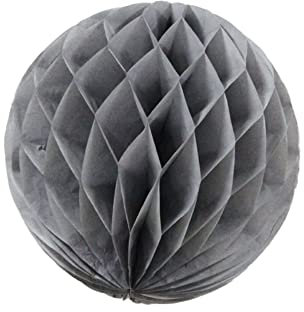 Anevous 10er Papier Pompoms Deko, Papier Wabenball Dekoration, Seidenpapier Wabenbälle Set Dekorpapier Wabenbäll, Pompoms Basteln für Geburtstag Hochzeitsfest Baby Dusche, Party Dekoration,Grau