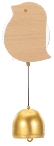 PATIKIL Cloche des Commerçants Carillon de Porte en Bois Clochettes | Cloche de Porte Suspendue, Sonnette en Métal Avec Ventouse, pour Ouverture de Porte Décoration Oiseau