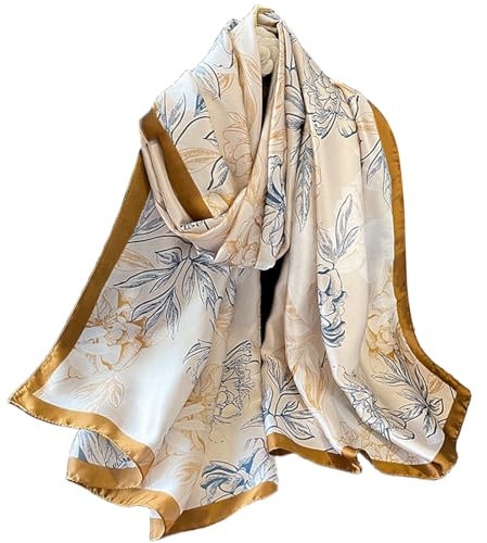 FAIRYGATE Seidentücher Damen Bandana Tuch Seide Schal Halstuch Seidenschal Kopftuch Elegante Schals Satin Tücher Mädchen Satin Stola Leicht Bandana 180 x 90cm 18029