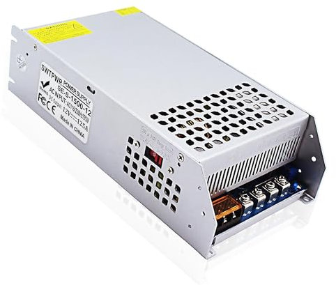 SWTPWR DC 12V 125A 1500W Netzteil Transformator Schalternetzteil AC 110V/230V auf DC 12Volt 125A Netzteil Trafo Adapter Trafo 12V 1500W für LED Lichtleiste CCTV Kamera Sicherheitssystem Radio