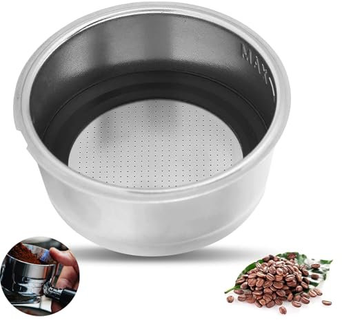 51mm Coffee Portafilter Basket, 2 Cups Stainless Steel Pressurized Coffee Filter Basket, Bottomless Portafilter Espresso Machines Accessories for High Pressure Coffee Machine