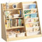 Hironpal Kids Bookshelf Children Bookcase Toddler Toy Storage Organizer 4 Tier 6 Sling Book Rack Adjustable Shelf for Kid Room, Playroom, Nursery, Bedroom (Burlywood+large Size)