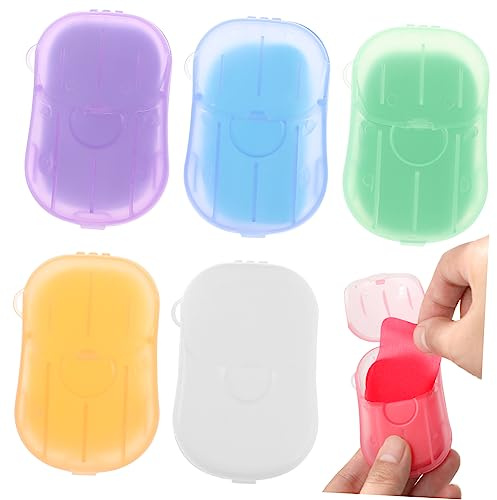 120 Sheets Soap Flakes,Washing Hand Paper Soap Flakes,Mini Portable Paper Hand Soap,with Storage Box,for Home Travel Camping