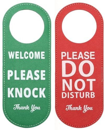 Si Prega Di Non Disturbare,Porta Segno Hotel Si Prega Di Non Disturbare,Cartello Per Appendere a Doppia Faccia,Per Gli Addetti Alle Pulizie Dell’hotel,Rosso e Verde Su Entrambi i lati