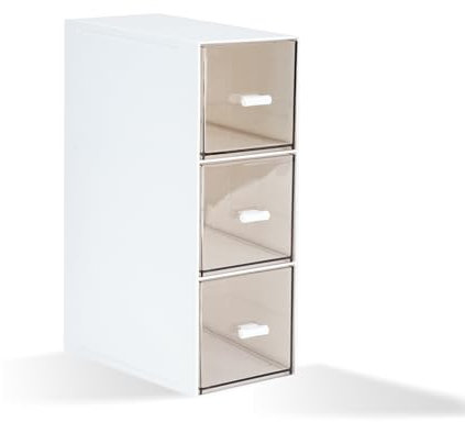 DIBALIYI 1PCS Plastic Tea Box, Clear Lid Tea Bag Storage with 3 Drawers, Easy Access Blue Tea Bag Organiser, Coffee Storage for Sugar Sachets, Coffee Bags (1PCS Blue)