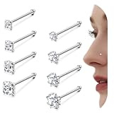 YADOCA 18G 20G Nasenpiercing Chirurgenstahl Nasenpiercing Stecker Hypoallergen Cubic Zirkonia Nasenstecker 1.5mm 2mm 2.5mm 3mm