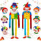 2 große und 6 kleine Clown-Deko-Sets, perfekte Dekoration für Karneval, Fasching, Zirkuspartys, Kindergeburtstage und Schulfeiern. Einfach zu verwenden, Indoor und Outdoor geeignet.