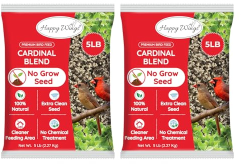 Happy Wings 10LB Cardinal Blend Bird Food Mix, Sunflower & Safflower Seeds