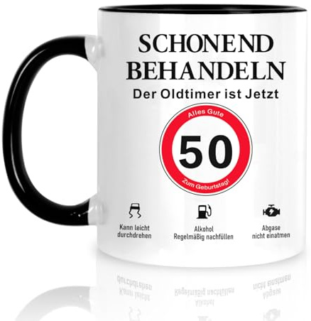 Sunwuun 50 Geburtstag Männer und Frauen Tasse,Lustige Kaffeetasse mit Verkehrszeichen Gedruckt auf Ihnen,Geburtstag Geschenkidee,Tasse Personalisiert,Geschenk für Dreißigjährige,Premium-Keramiktasse