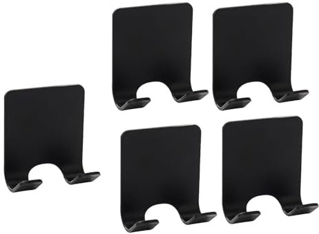 YEDJFFIYO Waterproof Razor Holder Hooks, Razor Shower Holder, Self-Adhesive Shower Shaver Stand for Bathroom & Kitchen, Wall-Mounted Organizer for Razors, Towels (Black)