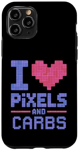 I Love Pixels and Carbs Retro Gamer Snack Humor Case for iPhone 11 Pro