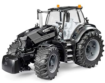 bruder 03162 - DEUTZ-FAHR 8280 TTV Warrior | Traktor für Bauernhof, Landwirtschaft, Spielzeug ab 3 Jahren, schwarz, 1:16