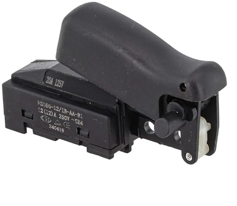 Chop Saw 394375-02 - Interruttore di alimentazione compatibile con DW871, parte di ricambio in metallo e plastica per utensili elettrici, colore nero, 44 x 27 mm