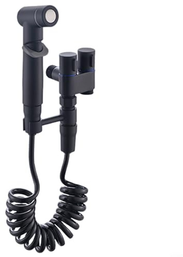 Duales Umstellventil für Dusche, Messing, WC-Waschmaschinen-Adapter, 1-in-2-Out-Badezimmer-Wasserverteiler mit mattem Finish (elegantes Schwarz)