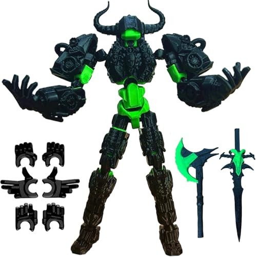 Starnearby Figura de acción Titan 13, montaje completo impreso en 3D Skull Warrior T13 robot móvil multiarticulado con articulación completa, Lucky 13 Dummy 13 (verde)