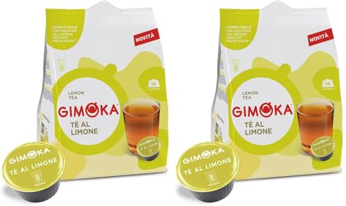 Gimoka - 16 Capsule Compatibili con Macchinetta Caffè Nescafé®* Dolce Gusto®* - Tè al limone – Made in Italy (Confezione da 2)