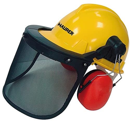 MAURER ELMETTO PROTETTIVO CON VISIERA E CUFFIA GIALLO, Cranberry, Extra Large