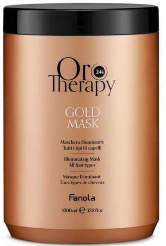 X2 Maske aus reinem Gold, 1000 ml, mit Keratin und Argan – Fanola Gold Therapy 24 K – 2 Stück