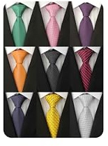 Adulove Men's Necktie Classic Silk Tie Woven Jacquard Neck Ties 9 PCS