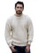 Aran Crafts Irish Soft Cable Knitted Wool Crew Neck Unisex Sweater (C1347-MED-ECR) Ecru