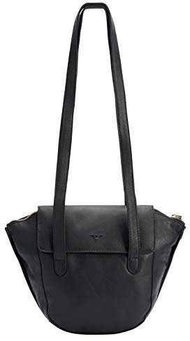Voi Damen Überschlagtasche Francesca 21538 Handtasche aus hochwertigen Leder Schwarz
