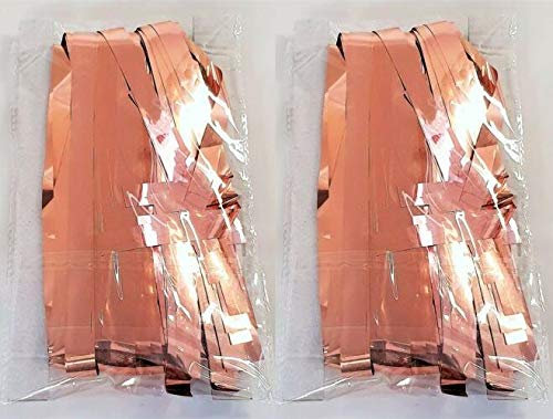 HENBRANDT 2 x 2.4m Foil Door Curtain Rose Gold Metallic Shimmer Party Decoration
