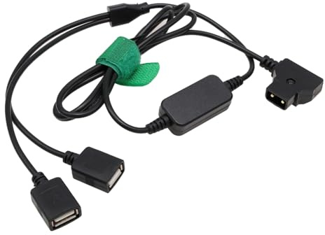 HangTon D-tap USB Power Converter Splitter Cable, 14.8V P-tap Male to 2x USB Female 5V 3A for for V-lock Gold Mount Battery to Phone