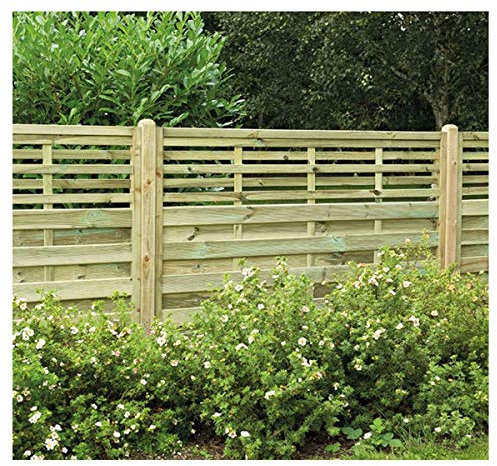 Forest Garden 1.8m x 1.2m Pressure Treated Decorative Kyoto Fence Panel-Pack of 3 (Home Delivery), Natural Timber ECP12PK3HD