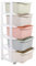 SPRINGOS Kinderregal Pastell 37x37x100 cm Kinderzimmer Rollwagen Badezimmer Mobilregal Aufbewahrungsboxen Kunststoffregal Container (Pastell, 37x37x100 cm)