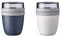 Mepal | Lunchpot Ellipse Mixed | Nordic Black + Vivid Lilac | Müslibecher to go | Unterteilung für Joghurt & Müsli | 500 ml + 200 ml | Geeignet für Gefrierschrank, Mikrowelle & Spülmaschine