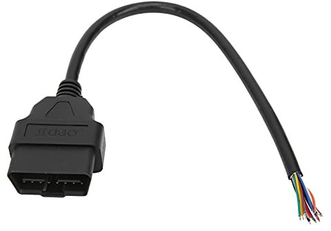 Adaptateur de Prise OBD2, Outil de Diagnostic de Connecteur de Câble Mâle 16 Broches, Raccord de Queue de Cochon de Câble D'extension de Diagnostic OBD pour L'extension ELM327 30cm