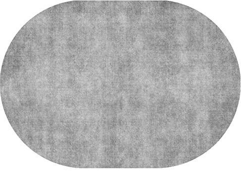 Rururug Modern Oval Teppich Kurzflor Teppichläufer Flur Korridor Wohnung Dekoration rutschfest Waschbar Teppiche, einfarbig grau, helle Farbe,Oval 70 x 120 cm