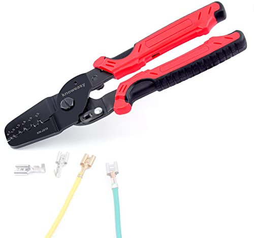 Knoweasy KN-2818 Pince à sertir JST et barillet ouvert micro, compatible avec bornes JAM, Molex, Tyco, JST, pour fils AWG 28-20 (0,08-0,5 mm²), pour FPV, servos de drones