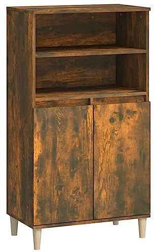 vidaXL Highboard Sideboard Schrank Kommode Anrichte Beistellschrank Mehrzweckschrank Hochschrank Standschrank Räuchereiche 60x36x110cm Holzwerkstoff