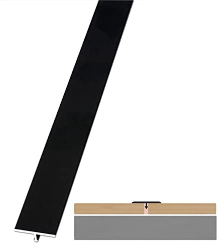 Barre de Seuil Noir Bandes De Couture Murale Moulage En T Bande De Transition De Plancher, Garniture De Bord De Porte Pour Planchers De Ciment De Carreaux De Vinyle Stratifié En Bois, Couvercle Plat C