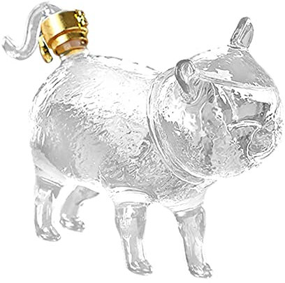 RAKUTE Dekanter, mundgeblasen for Spirituosen, einzigartige dekorative Flasche for unterhaltsame Trinkgefäße, 750 mlKat Krug