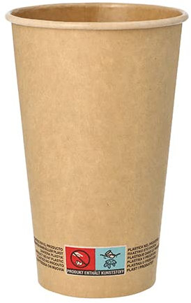DeinPack Lot de 200 gobelets à café écologiques en carton marron 450 ml - Gobelets à dégustation - Gobelets jetables biodégradables