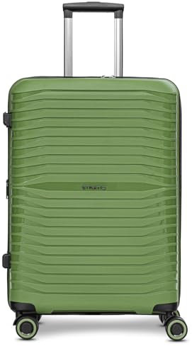 Stratic Shine Koffer & Trolley groß | Ausgestattet mit 4 360° Drehbare Rollen, Kreuzpackgurt, Dehnfalten, arretierbarer Griff und TSA-Schloss | 44 cm x 27 cm x 66 cm | 62-69L