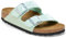 Birkenstock Arizona Sandali da donna, con rivestimento verniciato, Birko-Flor color verde (Vert surf), 36