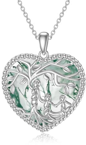 Collier arbre de vie en argent sterling 925 pour femme, mère, enfant, fille/fils, arbre de vie, famille, cœur, pendentif, bijoux cadeaux pour maman, enfants, filles, 22*23*3,5 mm/0,87*0,91*0,14 inch,