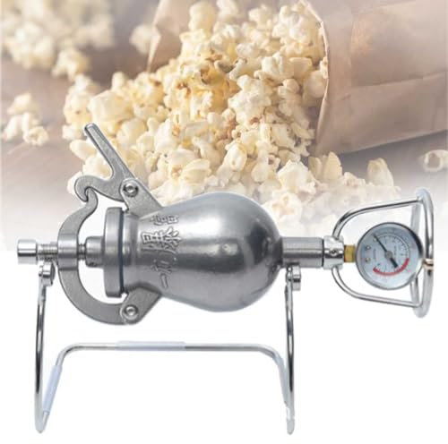 SOYPAX Máquina de Palomitas de Mano Inicio Pequeño Amplificador de Grano de Acero Inoxidable Vintage Nostalgia Mini Popcorn Pops Máquina de Alta presión Popcorn Maker,100ml