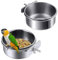 Vueinrg 2 Pièces 12cm Mangeoire Oiseaux Cage Gamelle pour Perroquet Gamelle à Suspendre en Acier Inoxydable Tasses de Plat d'alimentation pour Petits Animaux Hamsters Perroquets