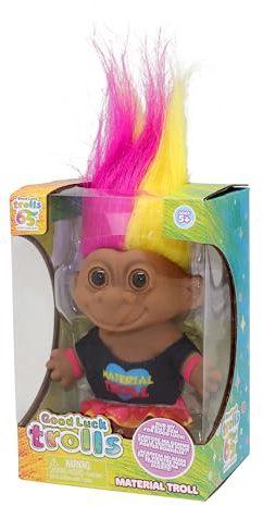 Good Luck Trolls 10,2 cm Puppen | Rockstar Doll | 80's Glam Fusion | Rainbow Figuren | Nostalgisches Spielzeug für besten Spielspaß | Sammlerstück, modische Troll-Figuren, Material